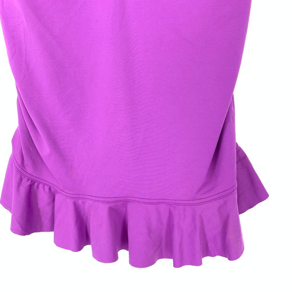 Lands' End Women's Size 6 Adjustable Straps Peplum Hem Tankini Swim Top Purple - Picture 4 of 6